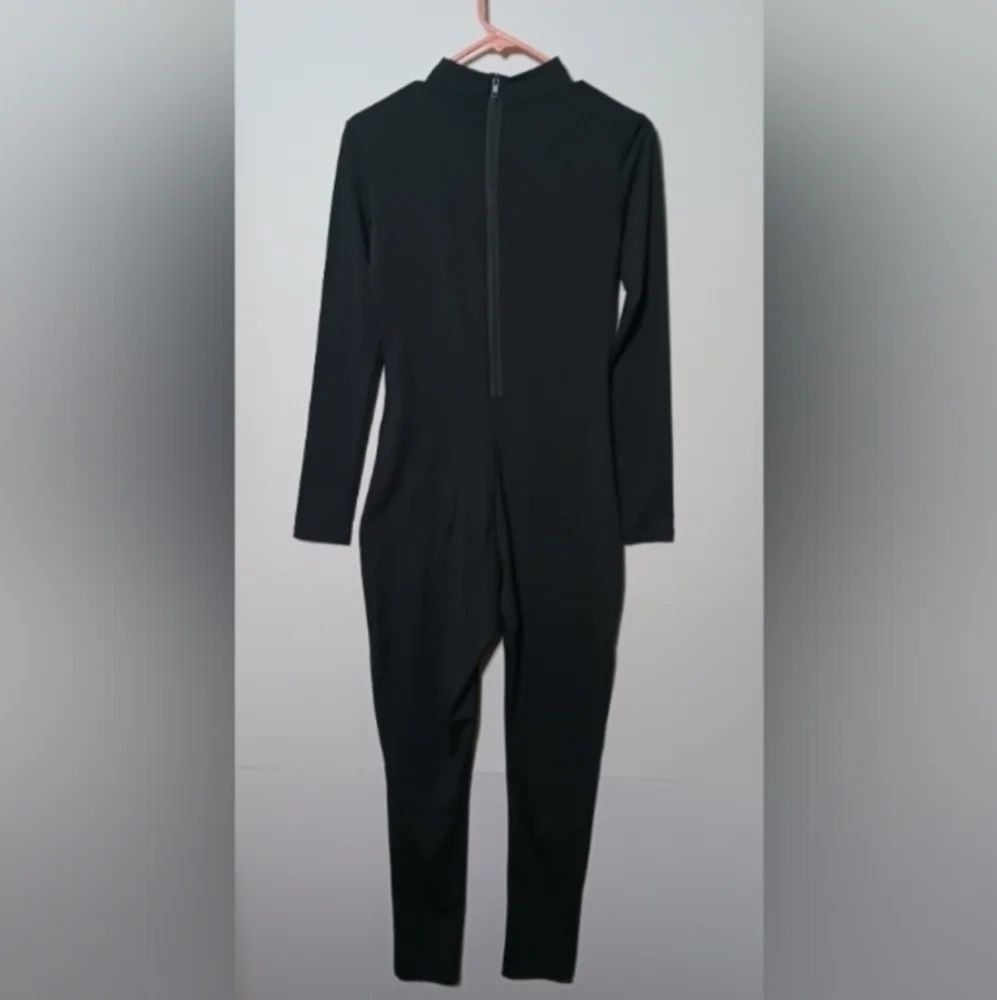 Women's One Piece Jumpsuit Long Sleeve High Neck Bodycon Tight Full length - Picture 2 of 10